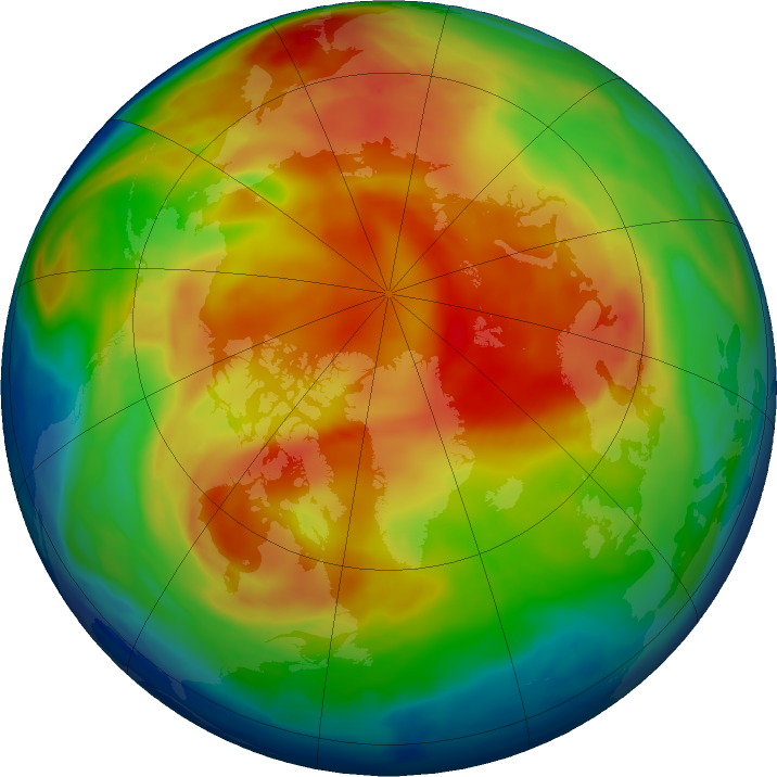 Arctic ozone map for 18 January 2019